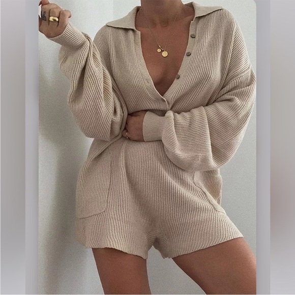 Women’s New Free People FP Beach Picnic Sweater Romper - Picture 2 of 10